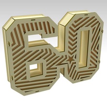3d number 60 caja tipo diseños láser cortar cnc mecanizado 3d print model - Mito3D