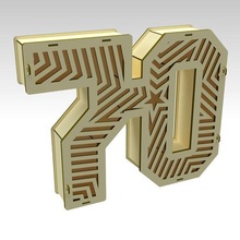 3d number-70 box type designs laser cut & cnc machining 3d print model - Mito3D