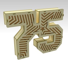 3d number 75 scatola genere disegni laser tagliare cnc lavorazione 3d print model - Mito3D