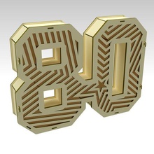 3d number 80 scatola genere disegni laser tagliare cnc lavorazione 3d print model - Mito3D