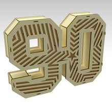 3d number-90 box type designs laser cut & cnc machining 3d print model - Mito3D