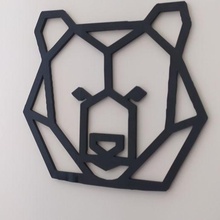 3d origami wall hanging - bear bears decoration home bricoloup 3d print model - Mito3D