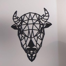 3d origami wall hanging - bison decoration home bricoloup 3d print model - Mito3D