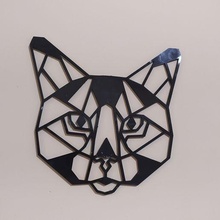 3d origami wall hanging - chat cat decoration home bricoloup 3d print model - Mito3D