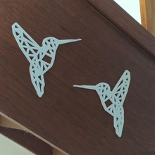 3d origami wall hanging - colibri hummingbird decoration home bricoloup 3d print model - Mito3D