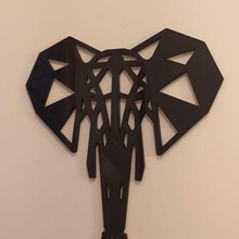 3d origami pared colgando elefante decoración hogar casa bricoloup 3d print model - Mito3D