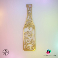 3d ornament - happy year wine bottle new 2021 3d print model - Mito3D