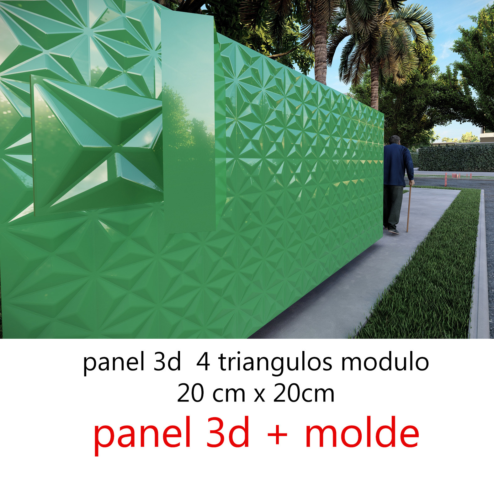 3d pannello piatto gesso bambù architettura casa design decorazione 3D print model - Mito3D