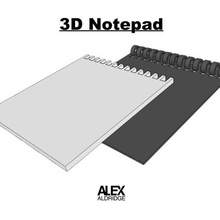 3d papier bloc notes art Remarques Remarque carnet 3d print model - Mito3D