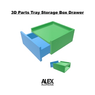 3d parts tray storage box drawer organizer simple easy weed small 3d print model - Mito3D