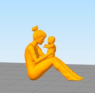3d figura humano mãe filho figuras diorama miniatura miniatur 3d print model - Mito3D