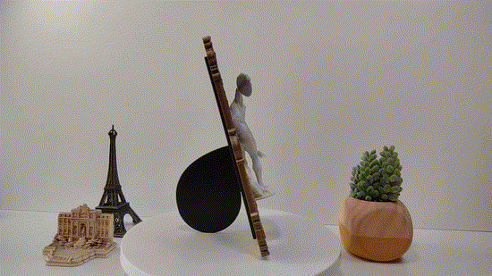 3d picture model frame 3 desktop stand - discobolus remix design back organic supports desk wall vertical horizontal decoration classical art sculpture 3d print model - Mito3D