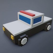 3d pixel cop car game poly art toy 3d print model - Mito3D