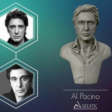 3d Vesika heykel al Pacino Yazdır model Sanat aktör vaftiz babası alpacino büst heykeller 3d print model - Mito3D