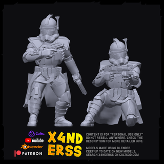 3d print clone arc trooper set 2 - unofficial star wars legion marine space soldier sci-fi wargaming miniatures model republic 3d print model - Mito3D