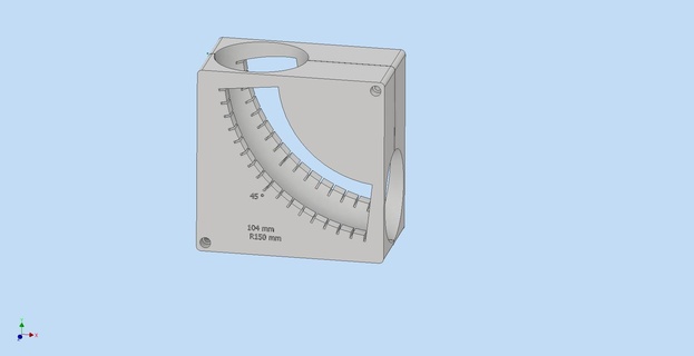 3d print file 104 mm radius 150 elbow cutting fixture 3d print model - Mito3D