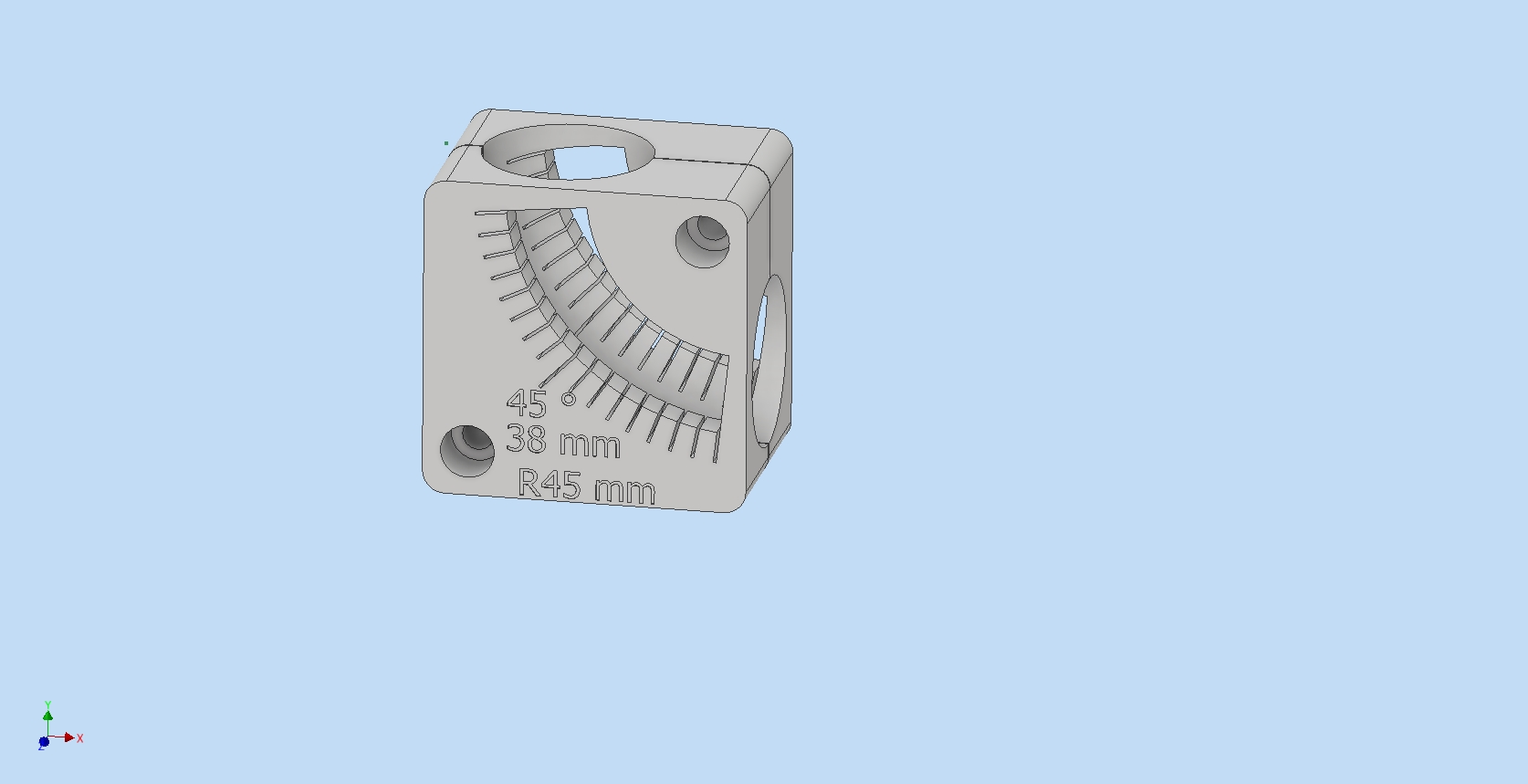 3d Stampa file 38 mm raggio 45mm gomito taglio apparecchio utensili scarico tagliare stampa titanio macchina inossidabile plastica saldare fabbricazione Sega nastro 3D print model - Mito3D