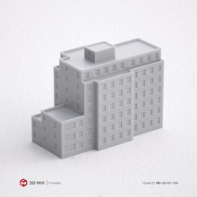 3d Yazdır minyatür bina rb us ny 100 mimari yazdırılabilir model ev Kent kentsel stl 3dprint 3dmodel yapı pencere Sanayi dış modüler 3dasset kapı sokak 3d print model - Mito3D