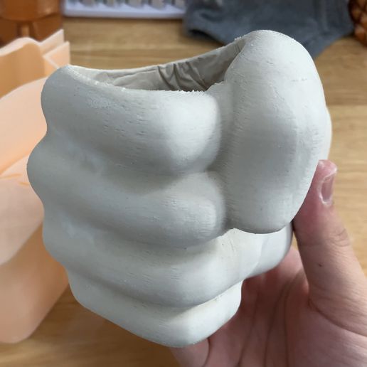 3d impresión molde mano planta maceta drenaje 3D print model - Mito3D