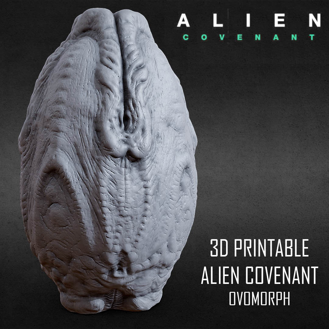 3d printable alien covenant closed egg prop prometheus facehugger hrgiger giger xenomorph alienegg chestburster aliencovenant ovomorph horror 3D print model - Mito3D