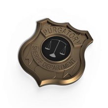 3d printable badge purgatory sheriff department various toy print movie emblem logo symbol 3d print model - Mito3D
