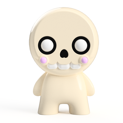 3d printable cute bonehead skeleton figure stl - ideal personal & commercial crafting art toy skull cc0 royalty free figurine kawaii anime 3d print model - Mito3D