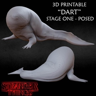 3d printable dart stranger things - stage one posed Game pet monster demogorgon demodog animal creature alien scifi extraterrestrial miniatures figurines horror fantasy halloween toy vecna 3d print model - Mito3D