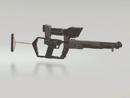 3d stampabile File stunt visitatore fucile + visitatori pistola 1983 v serie 3d print model - Mito3D