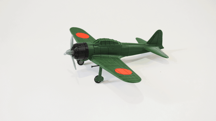 3d imprimible japonés cero combatiente a6m avión guerra mundial mundo guerra 2 miniatura modelo impresión tablero juego accesorio naval histórico mesa estrategia personalizado militar detallado potenciar eje potestades 3d print model - Mito3D