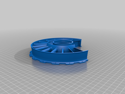 3d druckbar Jet Motor Ventilator Stator Gehäuse Körper voll Ingenieurwesen Prototyp entwickeln Erfindung Innovation 3d print model - Mito3D