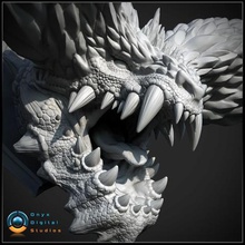 3d imprimíveis monster hunter cabeça nergigante de impressão do modelo jogo fan art dragão 3d print model - Mito3D