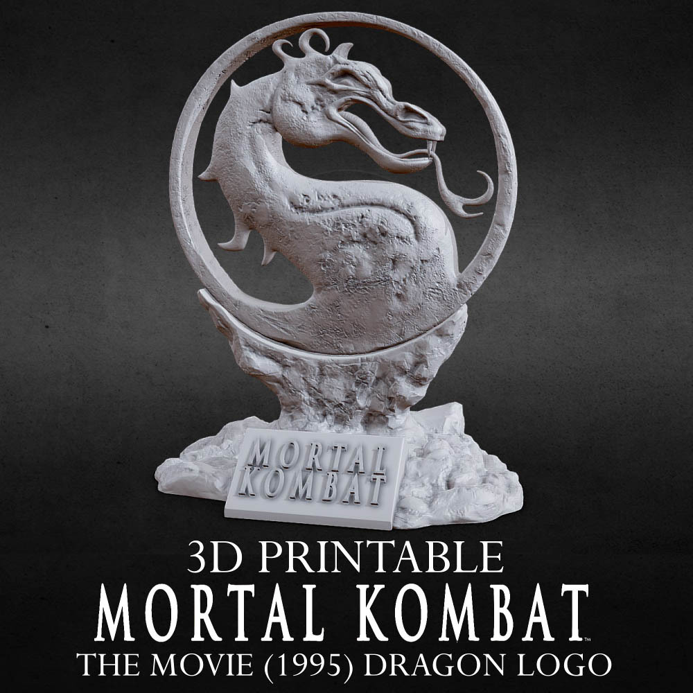 3d imprimível mortal kombat filme Dragão logotipo 1995 Rocha base suporte medieval batalha cosplay combate abaixo sub arma espada escultura lâmina registro colecionável videogame escorpião 3D print model - Mito3D