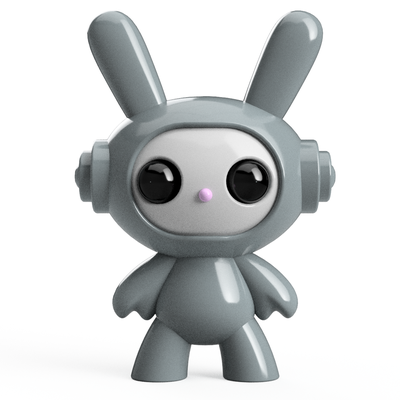 3d printable space bunny figure stl file - perfect personal & commercial cute rabbit art toy poly royalty free cc0 figurine 3d print model - Mito3D