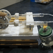 3d imprimé alpha Stirling moteur 2 chaud air physique astronomie 3d print model - Mito3D