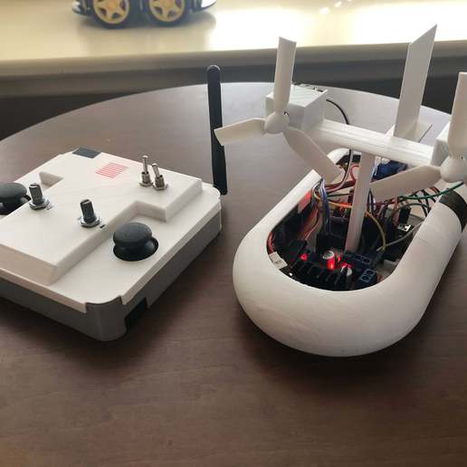 3d baskılı arduino rc airboat denetleyicisi oyun r c araçlar tekne radyo kontrol 3D print model - Mito3D