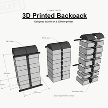 3d gedruckt Rucksack Konzept Mode druckbar Alex Aldridge Design 3d print model - Mito3D