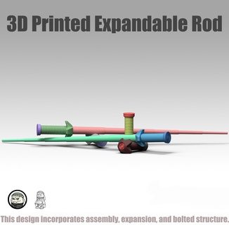 3d printed expandable rod hinged top toy 3d print model - Mito3D