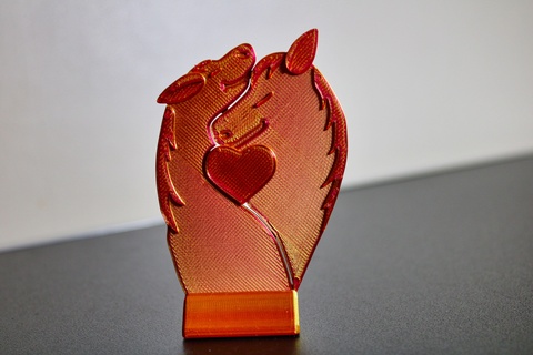 3d printed figurine two horses hugging heart symbol valentinexcults printing horse animal-themed decor trunks love affection gift idea collectible 3d print model - Mito3D