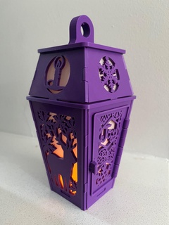 3d printed holiday lantern print place door hinge snap together led tea light lamp lite candle 3d print model - Mito3D