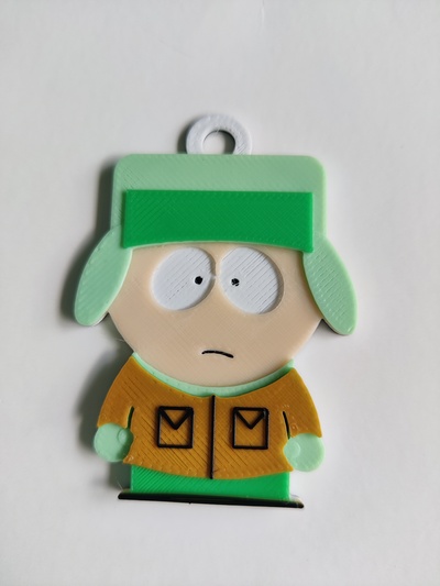3d printed kyle sp keychain south park fun cartoon character 3d print model - Mito3D