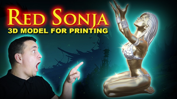 3d imprimé magnifique stylo titulaire soutien rouge sonja art 3d print model - Mito3D