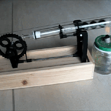 3d impreso mármol Stirling motor jeringuilla prueba tubo física astronomía 3d print model - Mito3D