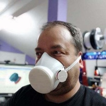 3d impreso máscara cambiable filtrar exhalación válvula COVID 19 mascarilla 3d print model - Mito3D