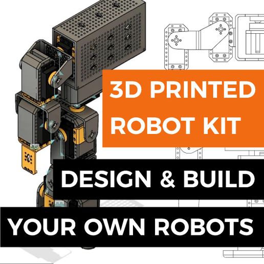3d imprimé modulaire robot trousse arduino youmakerrobots gadget humanoïde quadrupède robotique 3D print model - Mito3D