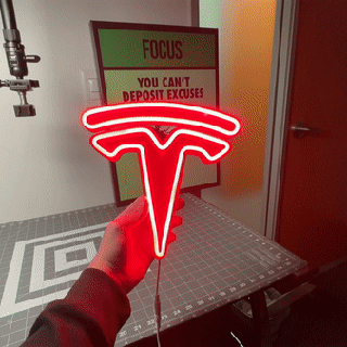 3d gedruckt Tesla Neon Zeichen Anleitung Wagen Elon Dogecoin Krypto Stonks Bestände Paypal Wandkunst 3d print model - Mito3D