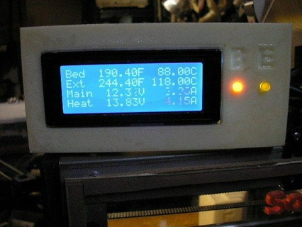 3d Drucker Monitor Volt Temperaturen Ampere 2 Arduino Code Bett Temperatur Extruder erhitzt Leistung liefern Sensoren Solidoodle Voltmeter 3d print model - Mito3D
