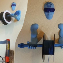 3d printing guardian -wall mounted filament spool holder various spoolholder toy mace face star 3d print model - Mito3D