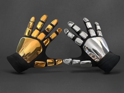 3d impresión modelo loco punk guantes impresión modelado guantes 3d resina diseño preciso 3d print model - Mito3D