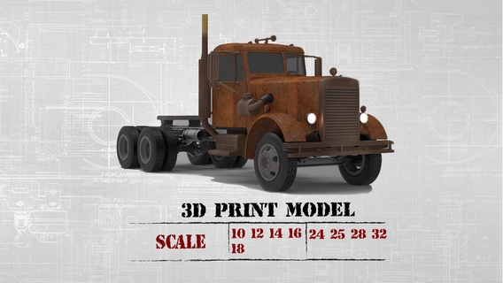 3d impressão caminhão 281 filme duelo semi americano 1971movie imprimível corpo rc passatempo carros amt printcar plástico diecast brinquedos 3d print model - Mito3D