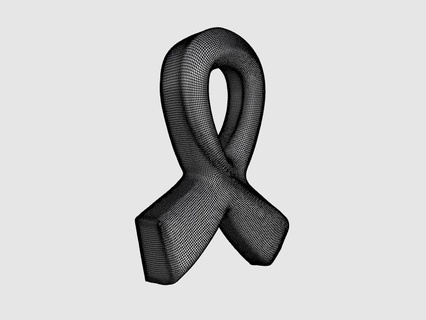 3d ribbon cancer tda Art cancer ribbon tda cinta  3d print model - Mito3D